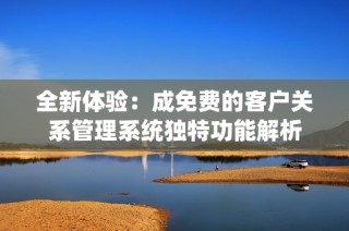 全新体验：成免费的客户关系管理系统独特功能解析