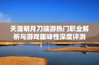 天涯明月刀端游热门职业解析与游戏趣味性深度评测