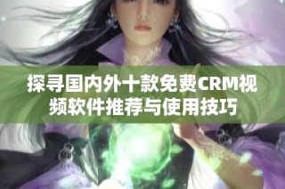 探寻国内外十款免费CRM视频软件推荐与使用技巧