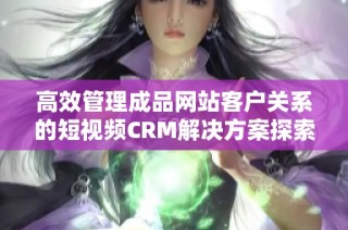 高效管理成品网站客户关系的短视频CRM解决方案探索