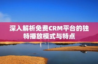 深入解析免费CRM平台的独特播放模式与特点