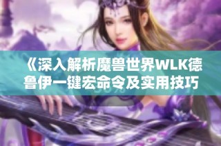 《深入解析魔兽世界WLK德鲁伊一键宏命令及实用技巧大全》