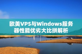 欧美VPS与Windows服务器性能优劣大比拼解析