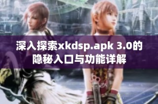 深入探索xkdsp.apk 3.0的隐秘入口与功能详解