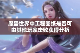 魔兽世界中工程图纸是否可由其他玩家击败获得分析