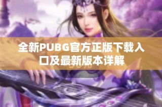 全新PUBG官方正版下载入口及最新版本详解