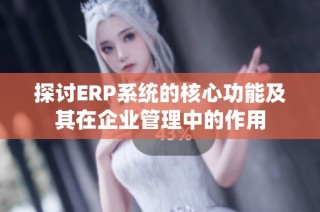 探讨ERP系统的核心功能及其在企业管理中的作用