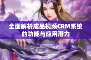 全面解析成品视频CRM系统的功能与应用潜力