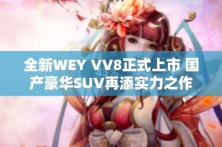 全新WEY VV8正式上市 国产豪华SUV再添实力之作