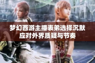 梦幻西游主播表弟选择沉默应对外界质疑与节奏