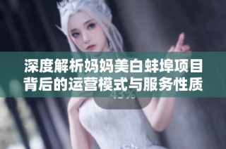 深度解析妈妈美白蚌埠项目背后的运营模式与服务性质