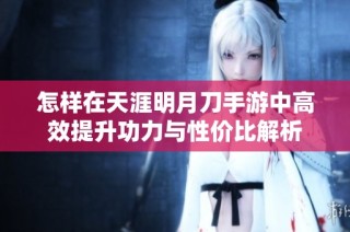 怎样在天涯明月刀手游中高效提升功力与性价比解析