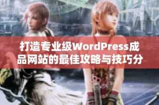 打造专业级WordPress成品网站的最佳攻略与技巧分享