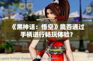 《黑神话：悟空》能否通过手柄进行畅玩体验？