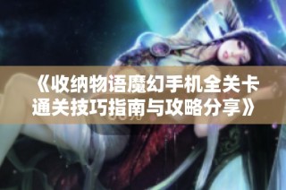 《收纳物语魔幻手机全关卡通关技巧指南与攻略分享》