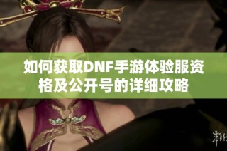 如何获取DNF手游体验服资格及公开号的详细攻略