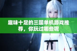 趣味十足的三国单机游戏推荐，你玩过哪些呢