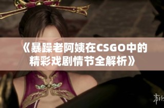 《暴躁老阿姨在CSGO中的精彩戏剧情节全解析》