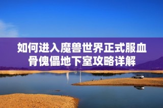 如何进入魔兽世界正式服血骨傀儡地下室攻略详解