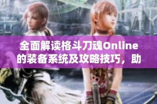 全面解读格斗刀魂Online的装备系统及攻略技巧，助你轻松上手游戏内挑战