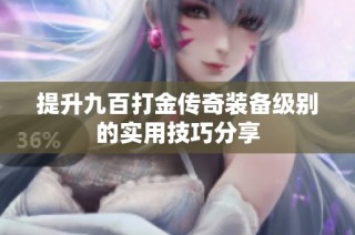 提升九百打金传奇装备级别的实用技巧分享