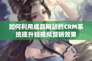 如何利用成品网站的CRM系统提升短视频营销效果