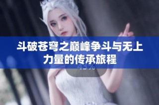 斗破苍穹之巅峰争斗与无上力量的传承旅程