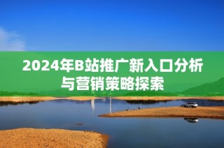 2024年B站推广新入口分析与营销策略探索