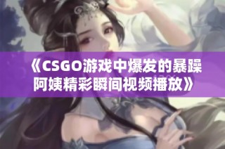 《CSGO游戏中爆发的暴躁阿姨精彩瞬间视频播放》