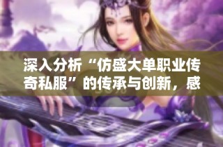 深入分析“仿盛大单职业传奇私服”的传承与创新，感受经典游戏焕发的新生活力