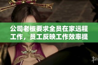 公司老板要求全员在家远程工作，员工反映工作效率提升