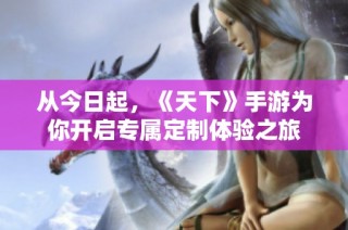 从今日起，《天下》手游为你开启专属定制体验之旅