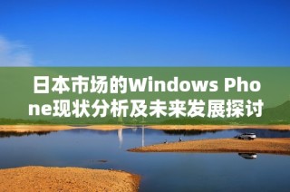 日本市场的Windows Phone现状分析及未来发展探讨