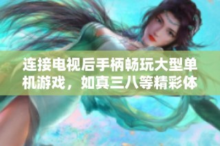连接电视后手柄畅玩大型单机游戏，如真三八等精彩体验