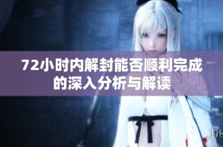 72小时内解封能否顺利完成的深入分析与解读