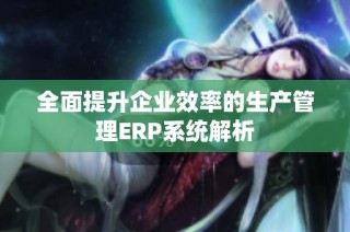 全面提升企业效率的生产管理ERP系统解析