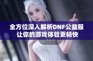 全方位深入解析DNF公益服 让你的游戏体验更畅快