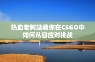 热血老阿姨教你在CSGO中如何从容应对挑战