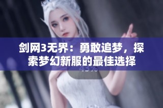 剑网3无界：勇敢追梦，探索梦幻新服的最佳选择