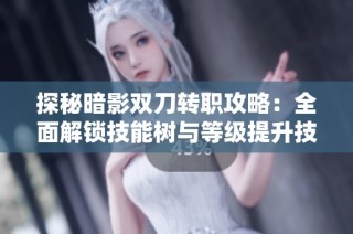 探秘暗影双刀转职攻略：全面解锁技能树与等级提升技巧