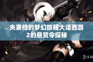 夫妻档的梦幻旅程大话西游2的悬赏令探秘