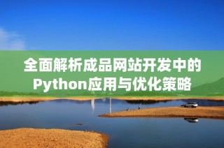 全面解析成品网站开发中的Python应用与优化策略