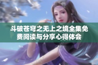 斗破苍穹之无上之境全集免费阅读与分享心得体会