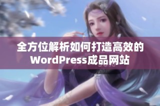 全方位解析如何打造高效的WordPress成品网站