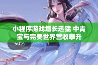 小程序游戏增长迅猛 中青宝与完美世界营收攀升