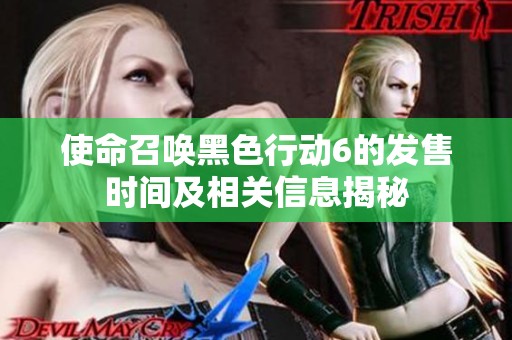 使命召唤黑色行动6的发售时间及相关信息揭秘