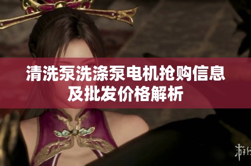 清洗泵洗涤泵电机抢购信息及批发价格解析