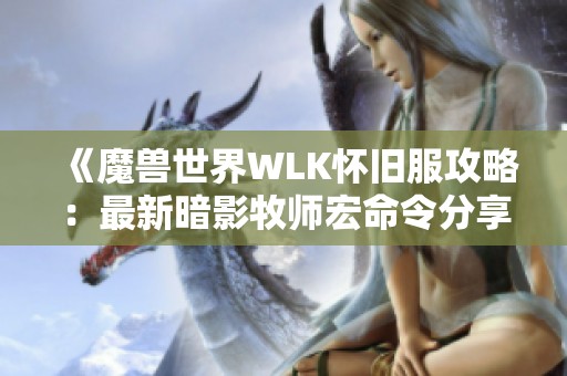 《魔兽世界WLK怀旧服攻略：最新暗影牧师宏命令分享》