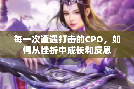 每一次遭遇打击的CPO，如何从挫折中成长和反思