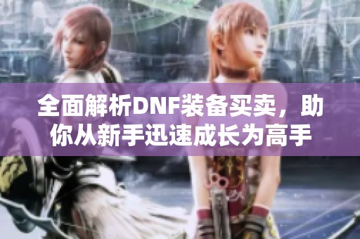 全面解析DNF装备买卖，助你从新手迅速成长为高手